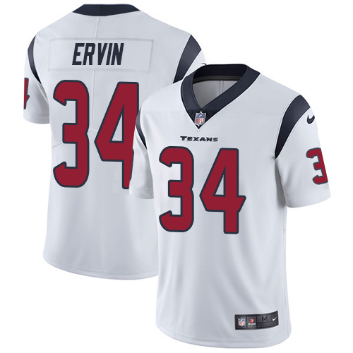 Men's Nike Houston Texans #34 Tyler Ervin White Vapor Untouchable Limited Player NFL Jersey