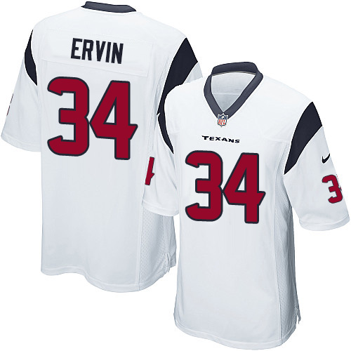 Men's Nike Houston Texans #34 Tyler Ervin Game White NFL Jersey