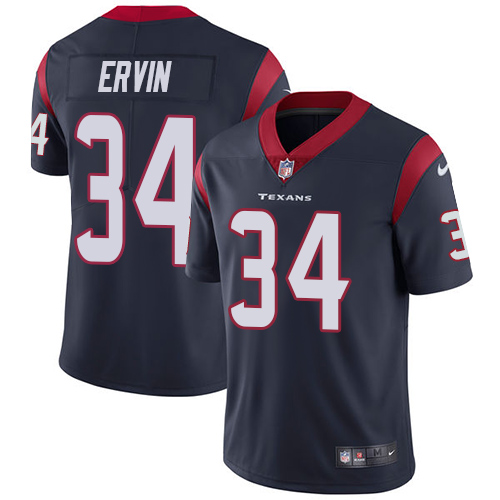 Youth Nike Houston Texans #34 Tyler Ervin Navy Blue Team Color Vapor Untouchable Limited Player NFL Jersey
