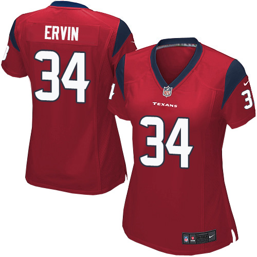 Women's Nike Houston Texans #34 Tyler Ervin Game Red Alternate NFL Jersey