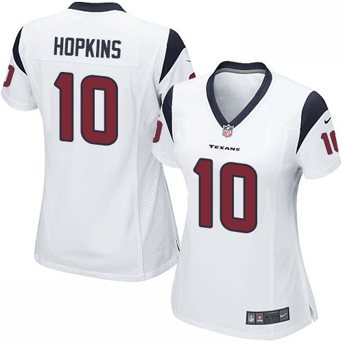 Women's Nike Houston Texans #10 DeAndre Hopkins Game White NFL Jersey
