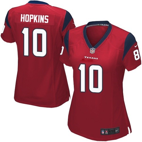 Women's Nike Houston Texans #10 DeAndre Hopkins Game Red Alternate NFL Jersey