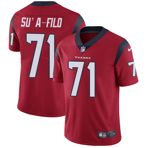 Men's Nike Houston Texans #71 Xavier Su'a-Filo Red Alternate Vapor Untouchable Limited Player NFL Jersey