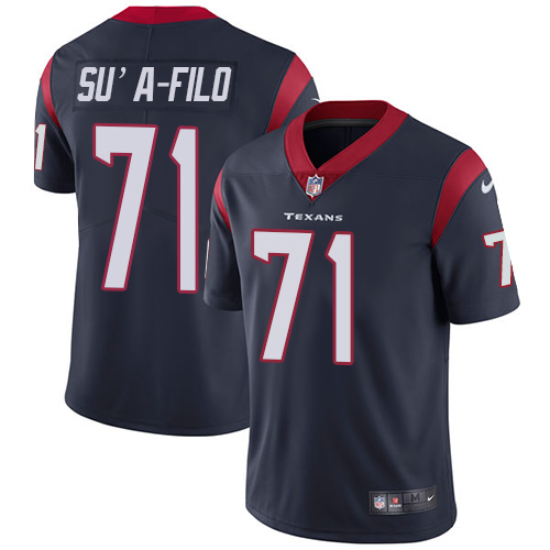 Youth Nike Houston Texans #71 Xavier Su'a-Filo Navy Blue Team Color Vapor Untouchable Limited Player NFL Jersey