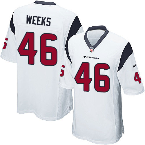 Men's Nike Houston Texans #46 Jon Weeks Game White NFL Jersey