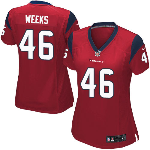 Women's Nike Houston Texans #46 Jon Weeks Game Red Alternate NFL Jersey