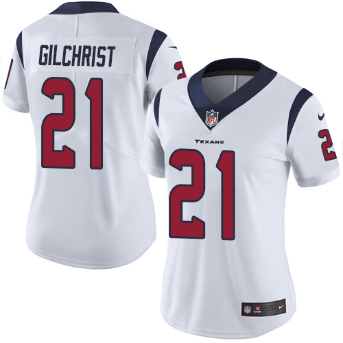Women's Nike Houston Texans #21 Marcus Gilchrist White Vapor Untouchable Limited Player NFL Jersey