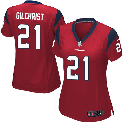 Women's Nike Houston Texans #21 Marcus Gilchrist Game Red Alternate NFL Jersey