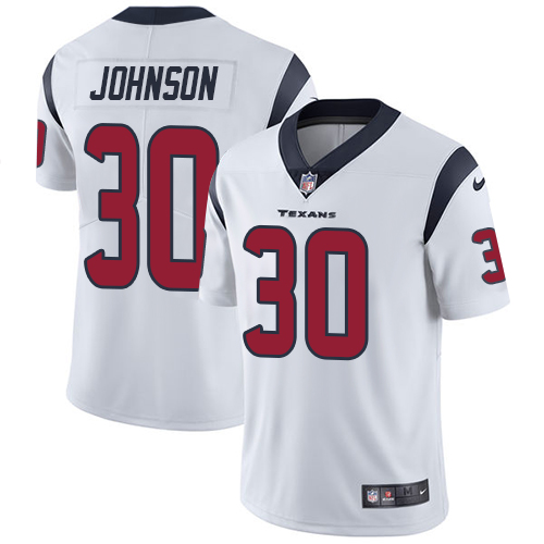 Men's Nike Houston Texans #30 Kevin Johnson White Vapor Untouchable Limited Player NFL Jersey
