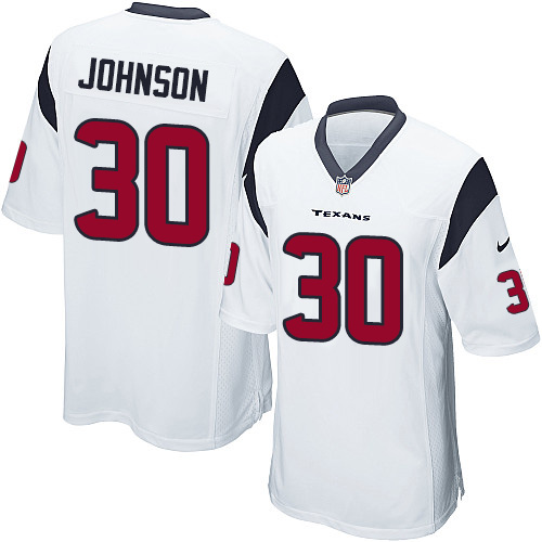 Men's Nike Houston Texans #30 Kevin Johnson Game White NFL Jersey