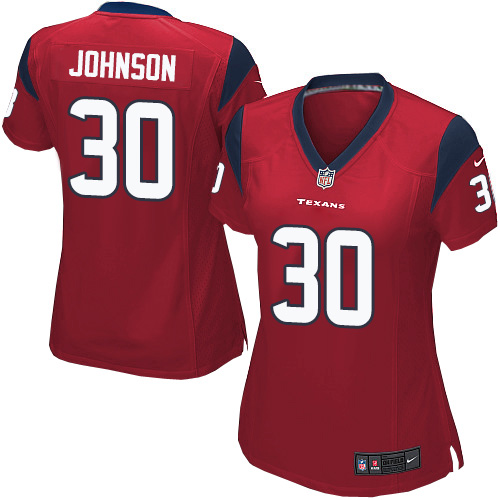 Women's Nike Houston Texans #30 Kevin Johnson Game Red Alternate NFL Jersey