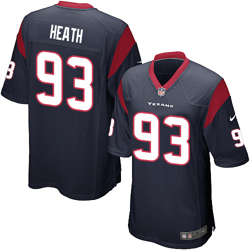Men's Nike Houston Texans #93 Joel Heath Game Navy Blue Team Color NFL Jersey
