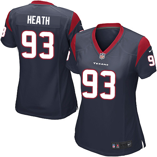 Women's Nike Houston Texans #93 Joel Heath Game Navy Blue Team Color NFL Jersey