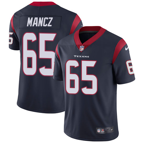Men's Nike Houston Texans #65 Greg Mancz Navy Blue Team Color Vapor Untouchable Limited Player NFL Jersey