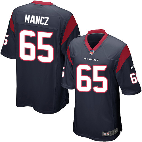 Men's Nike Houston Texans #65 Greg Mancz Game Navy Blue Team Color NFL Jersey