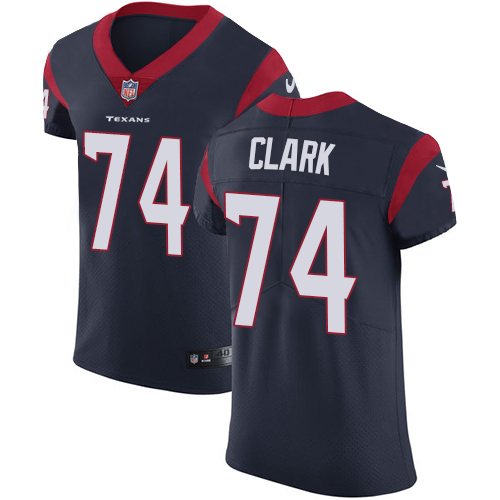 Men's Nike Houston Texans #74 Chris Clark Navy Blue Team Color Vapor Untouchable Elite Player NFL Jersey