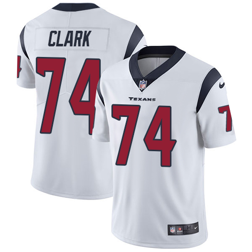 Men's Nike Houston Texans #74 Chris Clark White Vapor Untouchable Limited Player NFL Jersey