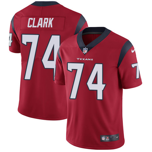 Men's Nike Houston Texans #74 Chris Clark Red Alternate Vapor Untouchable Limited Player NFL Jersey