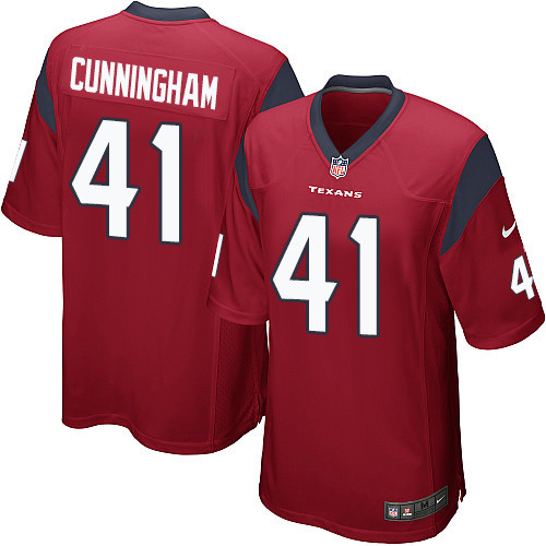 Men's Nike Houston Texans #41 Zach Cunningham Game Red Alternate NFL Jersey