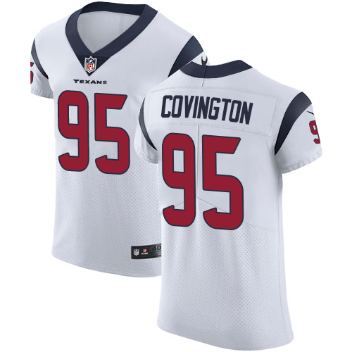 Men's Nike Houston Texans #95 Christian Covington White Vapor Untouchable Elite Player NFL Jersey