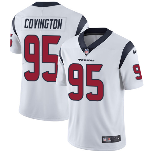 Men's Nike Houston Texans #95 Christian Covington White Vapor Untouchable Limited Player NFL Jersey