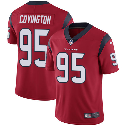 Men's Nike Houston Texans #95 Christian Covington Red Alternate Vapor Untouchable Limited Player NFL Jersey