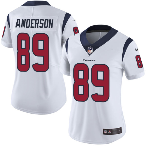 Women's Nike Houston Texans #89 Stephen Anderson White Vapor Untouchable Elite Player NFL Jersey