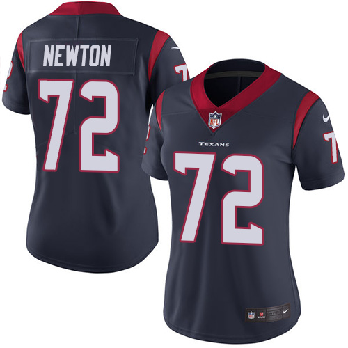 Women's Nike Houston Texans #72 Derek Newton Navy Blue Team Color Vapor Untouchable Elite Player NFL Jersey