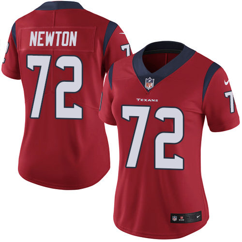 Women's Nike Houston Texans #72 Derek Newton Red Alternate Vapor Untouchable Elite Player NFL Jersey