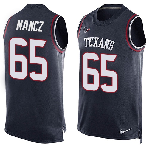 Men's Nike Houston Texans #65 Greg Mancz Limited Navy Blue Player Name & Number Tank Top NFL Jersey