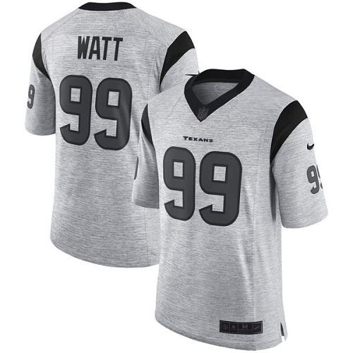 Men's Nike Houston Texans #99 J.J. Watt Limited Gray Gridiron II NFL Jersey
