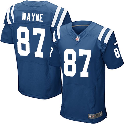 Men's Nike Indianapolis Colts #87 Reggie Wayne Elite Royal Blue Team Color NFL Jersey