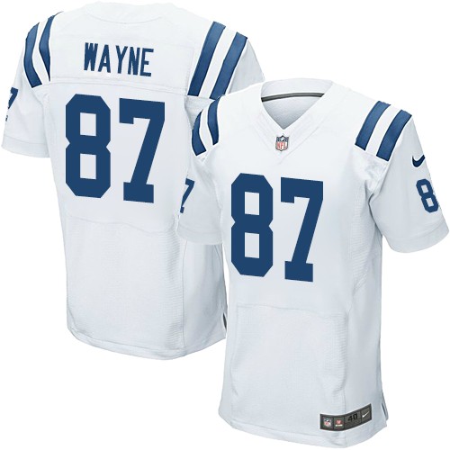 Men's Nike Indianapolis Colts #87 Reggie Wayne Elite White NFL Jersey