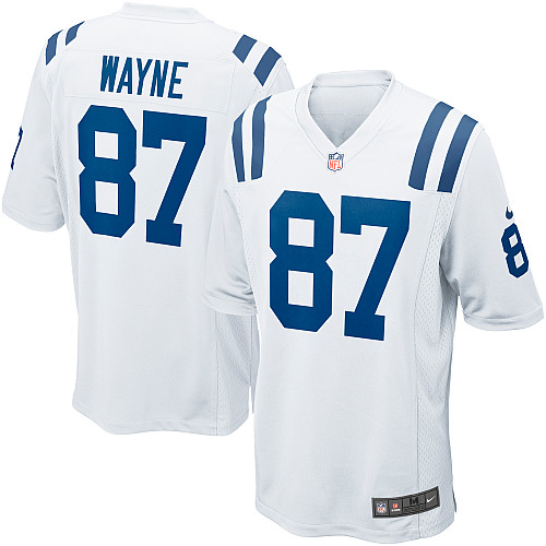 Men's Nike Indianapolis Colts #87 Reggie Wayne Game White NFL Jersey