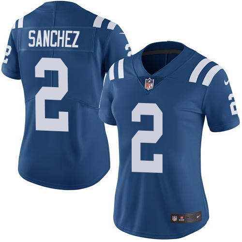 Women's Nike Indianapolis Colts #2 Rigoberto Sanchez Royal Blue Team Color Vapor Untouchable Elite Player NFL Jersey