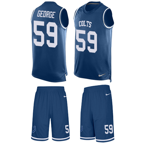 Men's Nike Indianapolis Colts #59 Jeremiah George Limited Royal Blue Tank Top Suit NFL Jersey