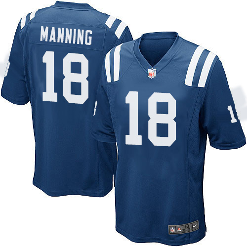 Men's Nike Indianapolis Colts #18 Peyton Manning Game Royal Blue Team Color NFL Jersey
