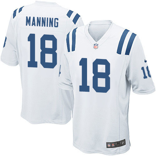 Men's Nike Indianapolis Colts #18 Peyton Manning Game White NFL Jersey