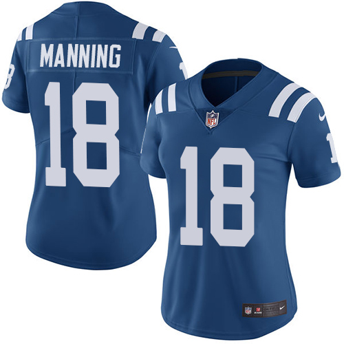 Women's Nike Indianapolis Colts #18 Peyton Manning Royal Blue Team Color Vapor Untouchable Limited Player NFL Jersey