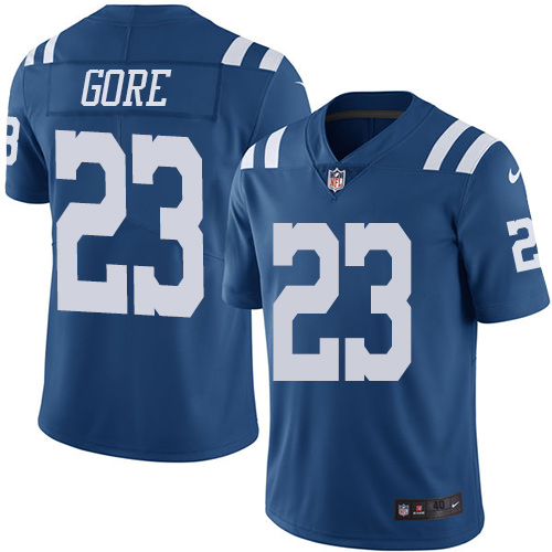 Men's Nike Indianapolis Colts #23 Frank Gore Elite Royal Blue Rush Vapor Untouchable NFL Jersey