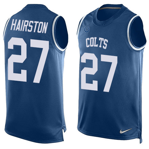 Men's Nike Indianapolis Colts #27 Nate Hairston Limited Royal Blue Player Name & Number Tank Top NFL Jersey
