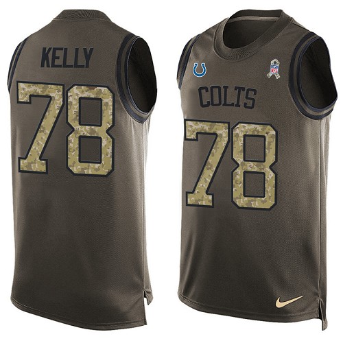 Men's Nike Indianapolis Colts #78 Ryan Kelly Limited Green Salute to Service Tank Top NFL Jersey