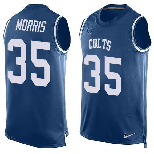 Men's Nike Indianapolis Colts #35 Darryl Morris Limited Royal Blue Player Name & Number Tank Top NFL Jersey