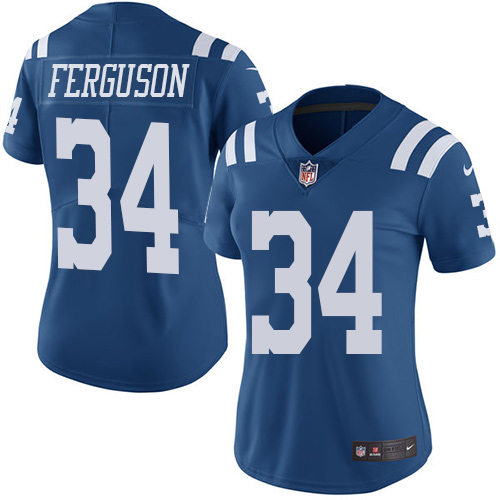 Women's Nike Indianapolis Colts #34 Josh Ferguson Limited Royal Blue Rush Vapor Untouchable NFL Jersey