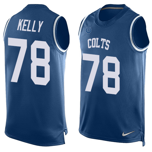 Men's Nike Indianapolis Colts #78 Ryan Kelly Limited Royal Blue Player Name & Number Tank Top NFL Jersey