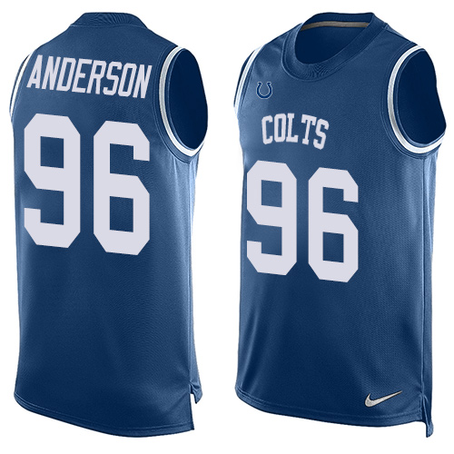 Men's Nike Indianapolis Colts #96 Henry Anderson Limited Royal Blue Player Name & Number Tank Top NFL Jersey