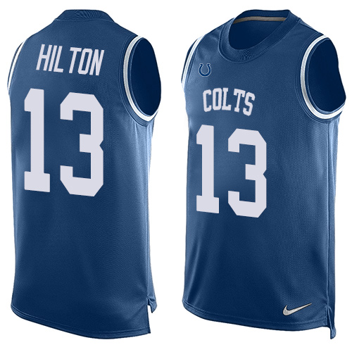 Men's Nike Indianapolis Colts #13 T.Y. Hilton Limited Royal Blue Player Name & Number Tank Top NFL Jersey