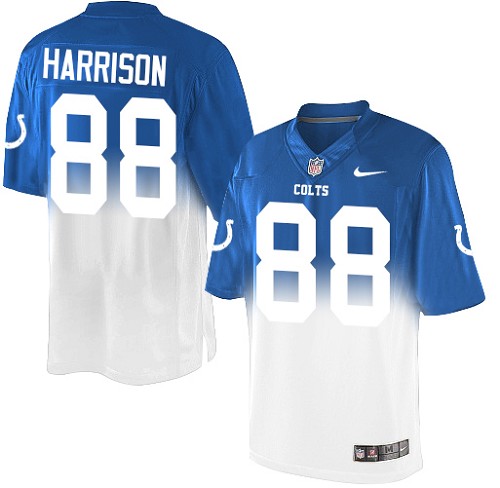 Men's Nike Indianapolis Colts #88 Marvin Harrison Elite Royal Blue/White Fadeaway NFL Jersey