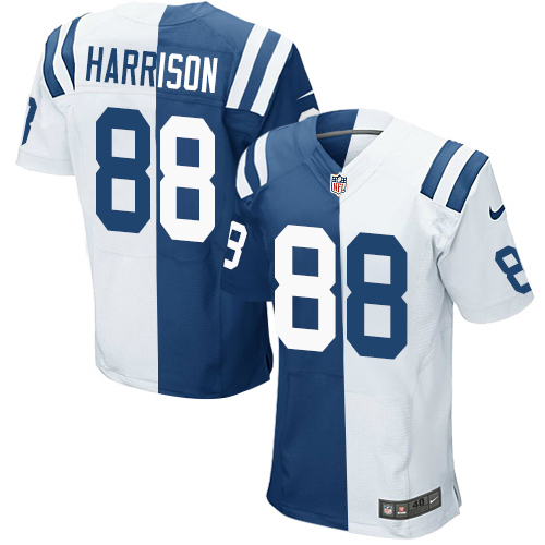 Men's Nike Indianapolis Colts #88 Marvin Harrison Elite Royal Blue/White Split Fashion NFL Jersey