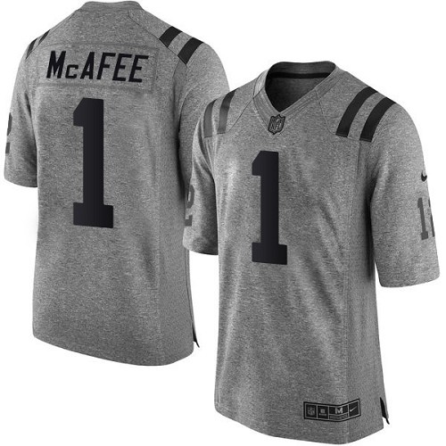 Men's Nike Indianapolis Colts #1 Pat McAfee Limited Gray Gridiron NFL Jersey